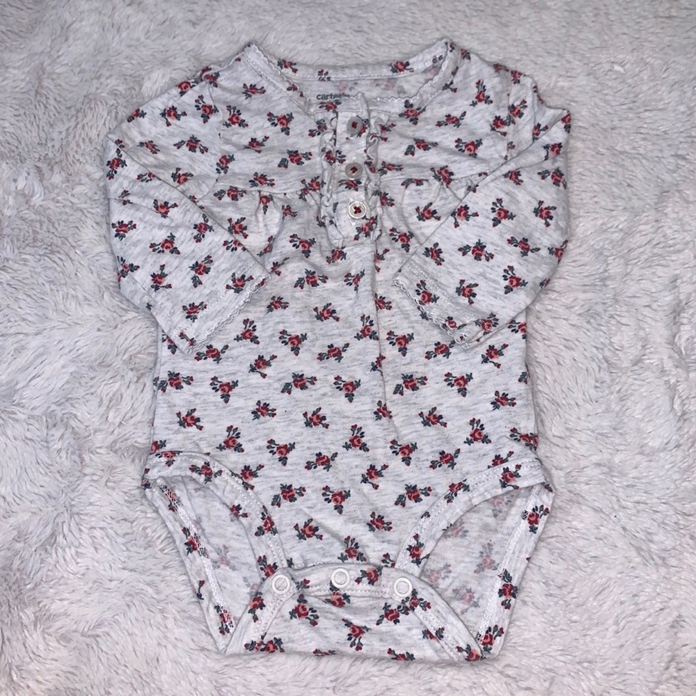 (3 for $10) carters 3 month floral long sleeve bodysuit baby girl clothing 🌸